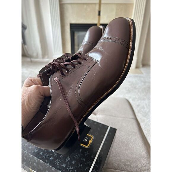 Stacy Adams Madison Brown Leather Cap Toe Oxfords Size 9 1/2 EE - Picture 4 of 10